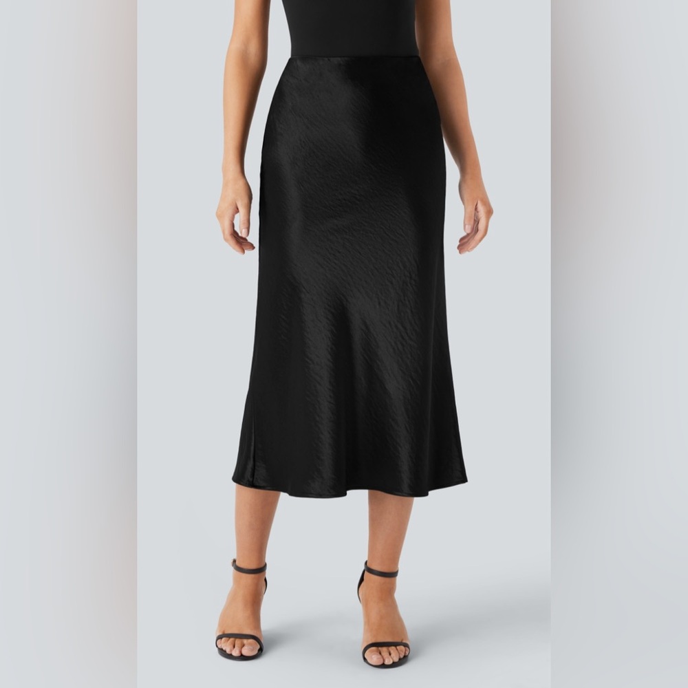 HALARA High Waisted Satin Midi Work Mermaid Skirt